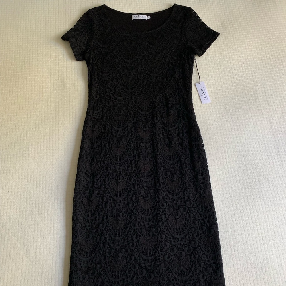 NWT Velvet by G&S black lace dress - Picture 11 of 14